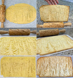 Carved Rolling Pin, Embossed Pine (Fir) Mountain Forest Texture for Clay, Shortbread, Ceramic Tool, Clay Stamp, Gift for the Ceramicist