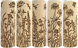 Wild Flowers and Herbs Embossed Rolling Pin, Textured Cookie, Clay Stamp, Pottery Roller, Christmas Gift