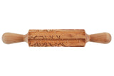 Birch Grove Embossed Rolling Pin, Carved Northern Cardinal on Birch Branch Texture Roller, Clay Stamp, Ceramic Tool, Gift for Cookie Artists