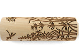 Wild Flowers and Herbs Embossed Rolling Pin, Textured Cookie, Clay Stamp, Pottery Roller, Christmas Gift