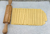 Birch Grove Embossed Rolling Pin, Carved Northern Cardinal on Birch Branch Texture Roller, Clay Stamp, Ceramic Tool, Gift for Cookie Artists