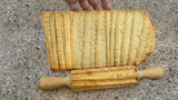 Birch Grove Embossed Rolling Pin, Carved Northern Cardinal on Birch Branch Texture Roller, Clay Stamp, Ceramic Tool, Gift for Cookie Artists