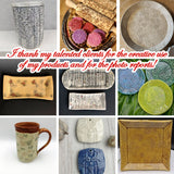 Wild Flowers and Herbs Embossed Rolling Pin, Textured Cookie, Clay Stamp, Pottery Roller, Christmas Gift