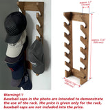 Baseball Cap Rack, Solid Wood Hat Hanger, for Wall, Baseball Cap storage, Hat organizer for 12 Baseball Caps, Gift for Him, Father Day Gift