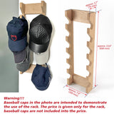 Handcrafted Solid Wood Baseball Cap Rack - Holds 12 Caps - Wall Mounted Hat Display- Baseball Cap Holder - Perfect Gift for Dad