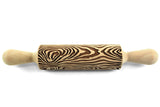 Wood Horizontal Texture Embossed Rolling Pin, Clay Stamp, Pottery Roller, Ceramic Tool, Christmas Gift, Textured Cookie