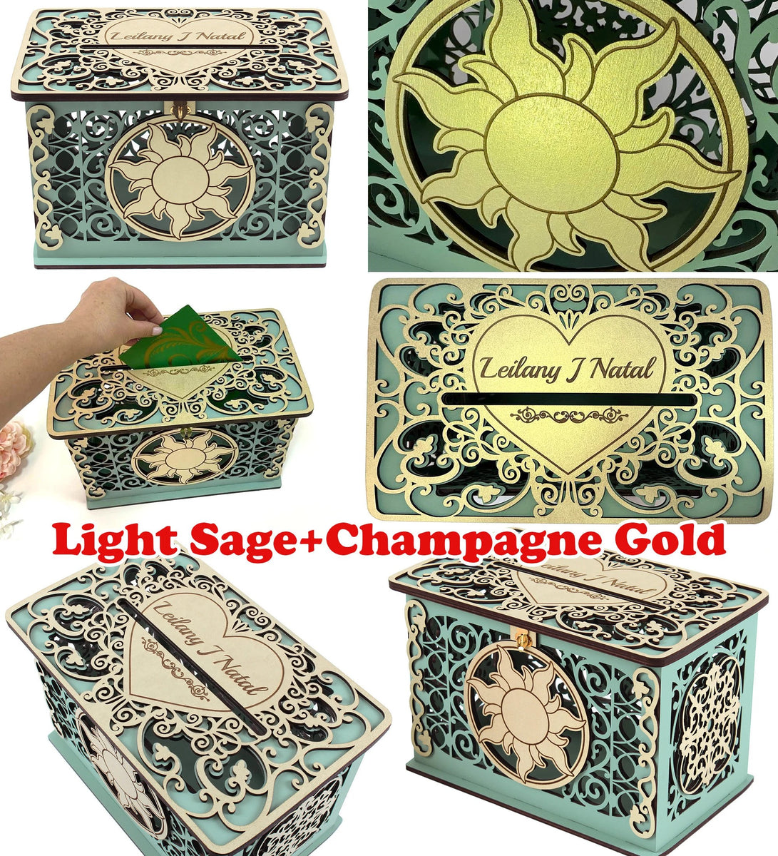 Rapunzel Quinceanera, Tangled Sun Wedding Card Box, Mis 15 Anos