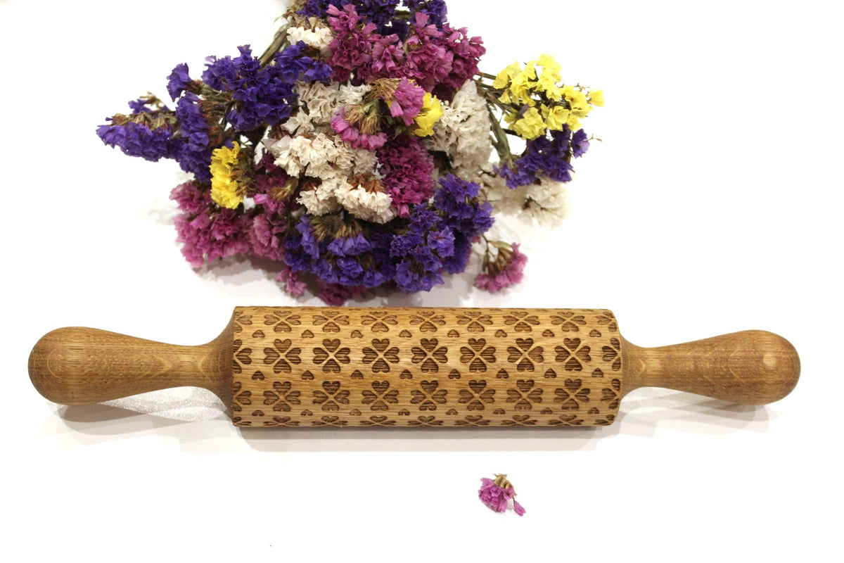 Wild Flowers and Herb Embossed Rolling Pin,Clay,Stamp,Pottery,Handmade –  Diamond Wood WCG