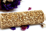 Embossed Rolling Pin, Folk Flowers Cookies or Clay Texture,  Clay Stamp, Pottery Roller