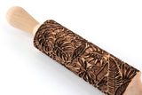 Monstera Embossed Rolling Pin, Jungle Leaves Tropical Christmas Gift,Clay Stamp, Baking Gift