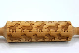 Engraved Embossing Rolling Pin Dachshund Dog, Christmas Gift, Ceramic Roller Pottery, Clay Stamp, Baking Gift, Shortbread Sugar Cookie