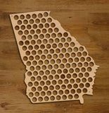 Beer Cap Map Georgia USA, Holder, Father's Day Gift for Him Handmade