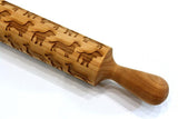 Engraved Embossing Rolling Pin Dachshund Dog, Christmas Gift, Ceramic Roller Pottery, Clay Stamp, Baking Gift, Shortbread Sugar Cookie