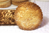 Flowers Embossed Rolling Pin, Valentine's Day,Clay Stamp,Shortbread Sugar Cookie, Christmas Gift