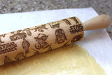 Embossing Rolling Pin Wars Laser Engraved Pins, Clay Stamp,Christmas Gift