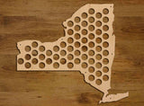 Beer Cap Map NEW YORK State, Holder Father's Day Gift for Him Handmade
