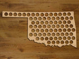 Oklahoma Beer Cap Map, Holder, Father's Day, Gift for Him Handmade