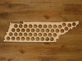 Tennessee State Beer Cap Map Holder Father's Day Gift for Him handmade
