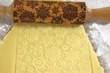 Snowflake 3 Embossed Rolling Pin, Christmas Gift,  Textured Cookie, Clay Stamp, Baking Gift, Christmas Gift