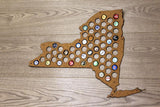 Beer Cap Map NEW YORK State, Holder Father's Day Gift for Him Handmade