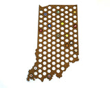 Beer Cap Map INDIANA USA, Holder, Father's Day Gift for Him Handmade