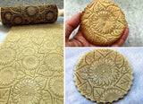 Gerbera Clay Stamp, Embossing Engraved Sunflower Rolling Pin, Texturing Tool for Polimer Clay, Embossed Cookies, Pottery, Gift for Daughter