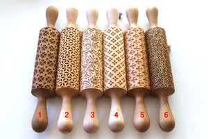 rolling pin embossed, rolling pin for clay, texturred cookies, christmas gift