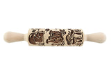 Embossed Mushrooms Rolling Pin, Sugar Cookie and Springerle Mold, Textured Clay Roller, Pottery Tool, Ceramic Stamp, Mother's Day gift