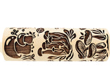 Embossed Mushrooms Rolling Pin, Sugar Cookie and Springerle Mold, Textured Clay Roller, Pottery Tool, Ceramic Stamp, Mother's Day gift