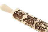 Embossed Mushrooms Rolling Pin, Sugar Cookie and Springerle Mold, Textured Clay Roller, Pottery Tool, Ceramic Stamp, Mother's Day gift