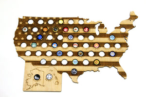 beer cap map USA, beer cap holder