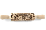 Pine Cones with Needls and Nuts Embossed Rolling Pin, Clay Stamp, Pottery Roller, Christmas Gift, Textured Cookie