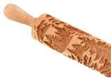 Carved Rolling Pin, Embossed Pine (Fir) Mountain Forest Texture for Clay, Shortbread, Ceramic Tool, Clay Stamp, Gift for the Ceramicist