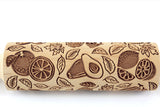 Fruits Tropical Embossed Rolling Pin, Textured Cookie, Clay Stamp, Pottery Roller, Christmas Gift