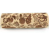 Fruits Tropical Embossed Rolling Pin, Textured Cookie, Clay Stamp, Pottery Roller, Christmas Gift