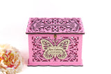 Quinceanera Butterfly Card Box, Birthday Money Box With Lock, Card Holder With Emblem, Sweet 16 Birthday Gift for Daughter, Sweet 15 Party