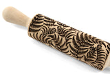 Fern Leaves Rolling Pin Embossed Clay Stamp Cookie Mold Clay Stamp, Pottery Roller, Christmas Gift