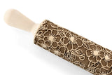 Sakura Embossed Rolling Pin – Japanese Cherry Blossom Texture for Cookies and Clay, Baking Tool, Floral Roller, Gift for Mom & Hostess