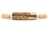 Birch Embossed Rolling Pin,Textured Cookie, Clay Stamp, Pottery Roller