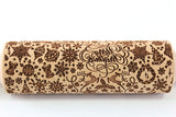 Merry Christmas Engraved Rolling Pin Embossed , Snowflake, Pattern Santa Claus, Reindeer Cookie