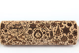 Merry Christmas Engraved Rolling Pin Embossed , Snowflake, Pattern Santa Claus, Reindeer Cookie