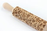 Merry Christmas Engraved Rolling Pin Embossed , Snowflake, Pattern Santa Claus, Reindeer Cookie