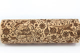 Merry Christmas Engraved Rolling Pin Embossed , Snowflake, Pattern Santa Claus, Reindeer Cookie