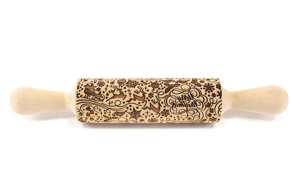 Monstera Rolling Pin Embossed Clay Stamp Mold Christmas Gift