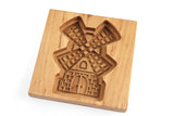 Cookie Wooden Windmill Mold, Springerle Mold, Xmas Cookie Cutter, Cookie Embosser, Gingerbread, Speculaas, Clay Mold, Christmas Gift