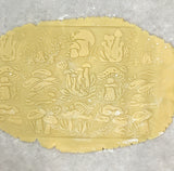 Embossed Mushrooms Rolling Pin, Sugar Cookie and Springerle Mold, Textured Clay Roller, Pottery Tool, Ceramic Stamp, Mother's Day gift