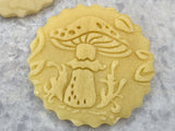 Embossed Mushrooms Rolling Pin, Sugar Cookie and Springerle Mold, Textured Clay Roller, Pottery Tool, Ceramic Stamp, Mother's Day gift