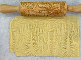 Carved Rolling Pin, Embossed Pine (Fir) Mountain Forest Texture for Clay, Shortbread, Ceramic Tool, Clay Stamp, Gift for the Ceramicist