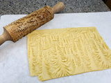 Carved Rolling Pin, Embossed Pine (Fir) Mountain Forest Texture for Clay, Shortbread, Ceramic Tool, Clay Stamp, Gift for the Ceramicist