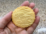 Embossed Mushrooms Rolling Pin, Sugar Cookie and Springerle Mold, Textured Clay Roller, Pottery Tool, Ceramic Stamp, Mother's Day gift